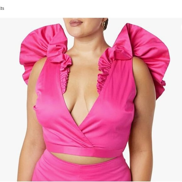 Making the Cut Magenta Ruffle Sleeveless Crop Top XS NWT Sienna Li Winning Look - Picture 2 of 13